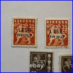 1940 Lithuania Lot Of Ltsr Overprint Mint Used Stamps