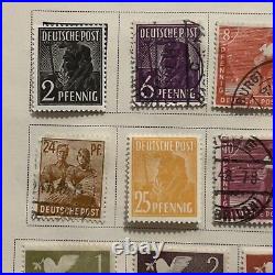 1947-1948 Germany Allied Occupation Stamps Lot Album Page Mint Used Overprints