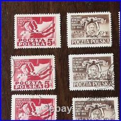 1948 Poland Stamps #445-447 Lot 10 Mint Used Stamps Working Class Unity Congress