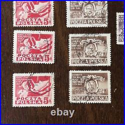 1948 Poland Stamps #445-447 Lot 10 Mint Used Stamps Working Class Unity Congress