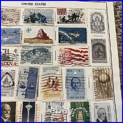 1950s-1960s U. S. STAMPS LOT ALBUM PAGE FLAGS, EDUCATION, POLITICS & MORE
