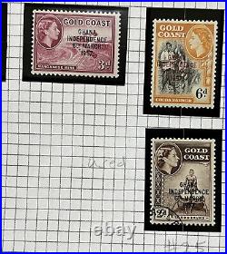 1957 Gold Coast Ghana Independence Overprint Mint Used Stamps Queen Elizabeth II