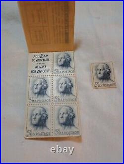 1966 George Washington 5 Cent Stamps (Lot of 7) Blue, Never Used