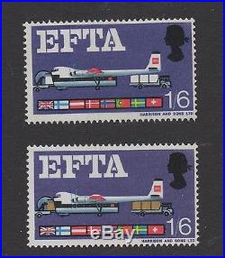 1967 EFTA (ord). 1s 6d value with brown omitted error. Fine unmounted mint