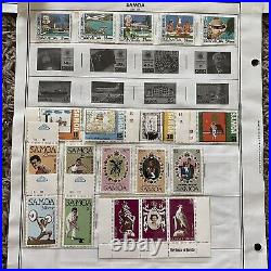 1976-1987 Samoa Stamps Lot On Album Pages Mint, Used, Fruit, Fish, Sports & More
