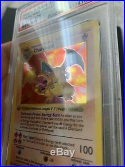 1999 Base Set 1st Edition Charizard 4/102 Holo PSA 9 MINT Thin Grey Stamp CLEAN