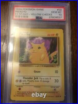 1999 E3 Pikachu Yellow Cheeks Pokemon card 58/102 PSA 10 Gem Mint