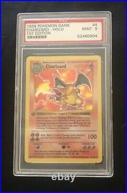 1999 Pokemon 1st Edition Charizard Shadowless Holo PSA 9 Mint Thick Stamp