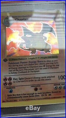 1999 Pokemon #4/102 1st Edition Shadowless Charizard PSA 8 NM-MINT THICK STAMP