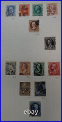 19th Century Used US Classics small collection lot stamps on pages