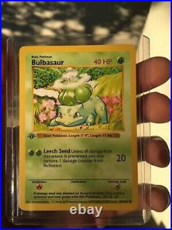 1ST EDITION BULBASAUR Mint Pokemon Cards Base Set PSA 8, 9, 10 THICK STAMP