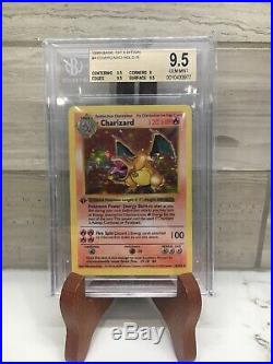 1st Edition Charizard BGS 9.5 Gem Mint Base Set Thick Stamp. Clean As Hell