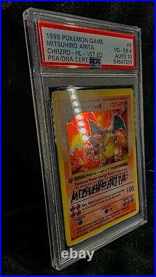 1st Edition Shadowless Charizard Psa 4 Gem Mint Auto Thick Stamp