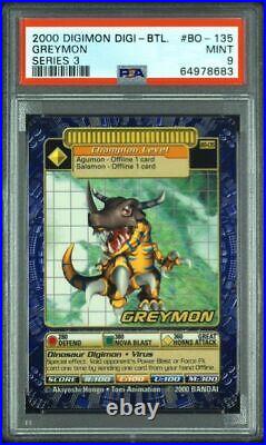 2000 Digimon Digi-Battle Series 3 Bo-135 Greymon Non-Holo PSA 9 Mint