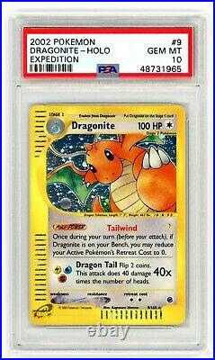 2002 Pokemon Expedition Dragonite Holo Rare #9 PSA 10 GEM MINT WOTC E-Reader