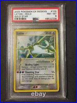 2005 PSA 8 Gold Star Latias EX Deoxys 105/107 NM-Mint Holo Rare Pokemon Card