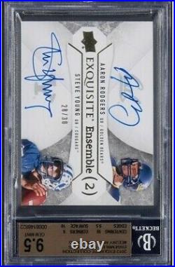 2012 Exquisite Collection Ensemble 2 Signatures Aaron Rodgers/Steve Young Autos