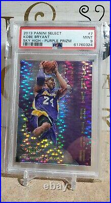2013-14 Select Kobe Bryant Sky High Purple Prizm 04/99 PSA 9 MINT Lakers