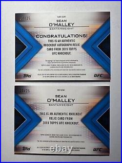 2019 Sean O'Malley OMalley PATCH /25 & PATCH AUTO /25 SP MINT