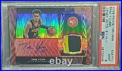 2019 TRAE YOUNG Obsidian Patch Auto Red PRIZM #/5 SSP YR 2 MINT PSA 9