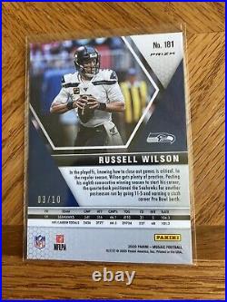 2020 Mosaic Russell Wilson Gold Prizm 3/10 SSP RARE! Jersey Number