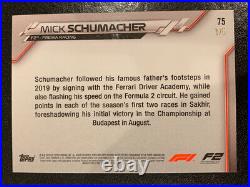 2020 Topps Chrome Sapphire Formula 1 F1 Mick Schumacher 75 Red /5 RC