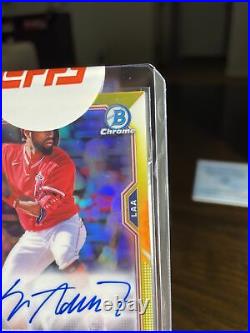 2021 Bowman Chrome JO ADELL Rookie Auto Yellow Refractor /75 #CRA-JA Angels RC