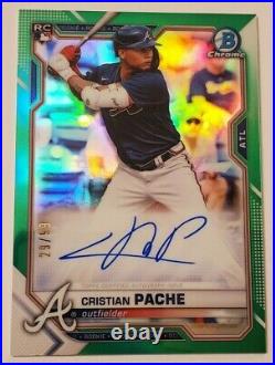 2021 Bowman Chrome Rookie Auto Cristian Pache Green refractor parallel #/99