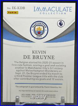2021 Kevin De Bruyne Auto Sapphire #'d 5/25 Panini Immaculate Collection Soccer