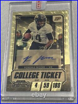 2021 Panini Contenders DPs Rondale Moore Gold Vinyl College Ticket Auto RC 1/1