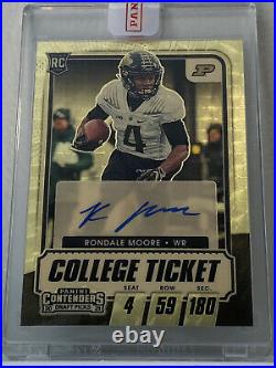 2021 Panini Contenders DPs Rondale Moore Gold Vinyl College Ticket Auto RC 1/1