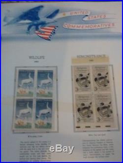 3 WHITE ACE US COMMEMORATIVE STAMP ALBUMS 1943-1972 with MINT STAMPS (WILL SPLIT)