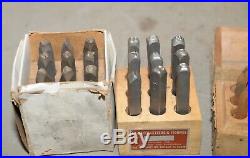 4 sets antique & vintage numbers machinist die stamping metal working tool lot