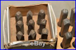 4 sets antique & vintage numbers machinist die stamping metal working tool lot
