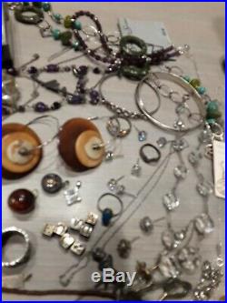 490 g sterling silver jewelry lot, pre owned, wearable, all stamped, beads