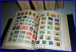 5 Thick Vintage Postage Stamp Albums Filled With Stamps Worldwide Collection Lot
