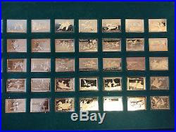 55 FRANKLIN MINT STERLING SILVER DUCK STAMPS OF AMERICA 24 Kt GOLD PLATED