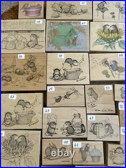 69 House Mouse Stampa Rosa Wooden Rubber Stamp Lot Will Not Separate