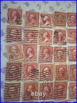 86x Vintage 1900's George Washington Used Stamp Lot 1 Cent, 2 Cent, 3 Cent +