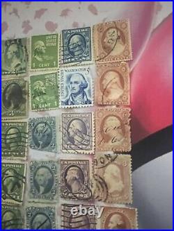 86x Vintage 1900's George Washington Used Stamp Lot 1 Cent, 2 Cent, 3 Cent +