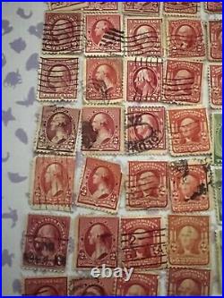 86x Vintage 1900's George Washington Used Stamp Lot 1 Cent, 2 Cent, 3 Cent +