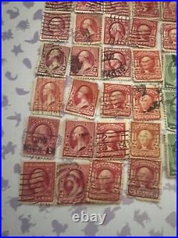 86x Vintage 1900's George Washington Used Stamp Lot 1 Cent, 2 Cent, 3 Cent +