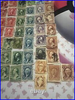 86x Vintage 1900's George Washington Used Stamp Lot 1 Cent, 2 Cent, 3 Cent +