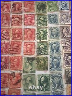 86x Vintage 1900's George Washington Used Stamp Lot 1 Cent, 2 Cent, 3 Cent +