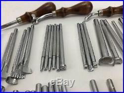 90 Vintage Lot CRAFTOOL Tandy Leather Stamping Tools Leather Working