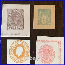 AMAZING LOT OF 16 DIFFERENT WORLDWIDE CUT SQUARES, MANY FROM 1800's