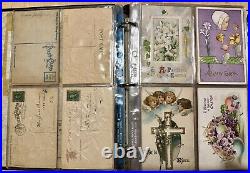 ANTIQUE VINTAGE postcard Lot 177 USA 1900-1960 65+ With Stamps FRANKLIN