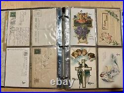 ANTIQUE VINTAGE postcard Lot 177 USA 1900-1960 65+ With Stamps FRANKLIN