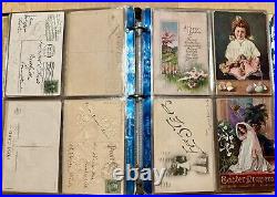 ANTIQUE VINTAGE postcard Lot 177 USA 1900-1960 65+ With Stamps FRANKLIN