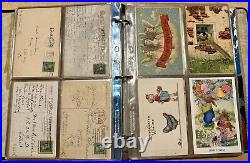 ANTIQUE VINTAGE postcard Lot 177 USA 1900-1960 65+ With Stamps FRANKLIN